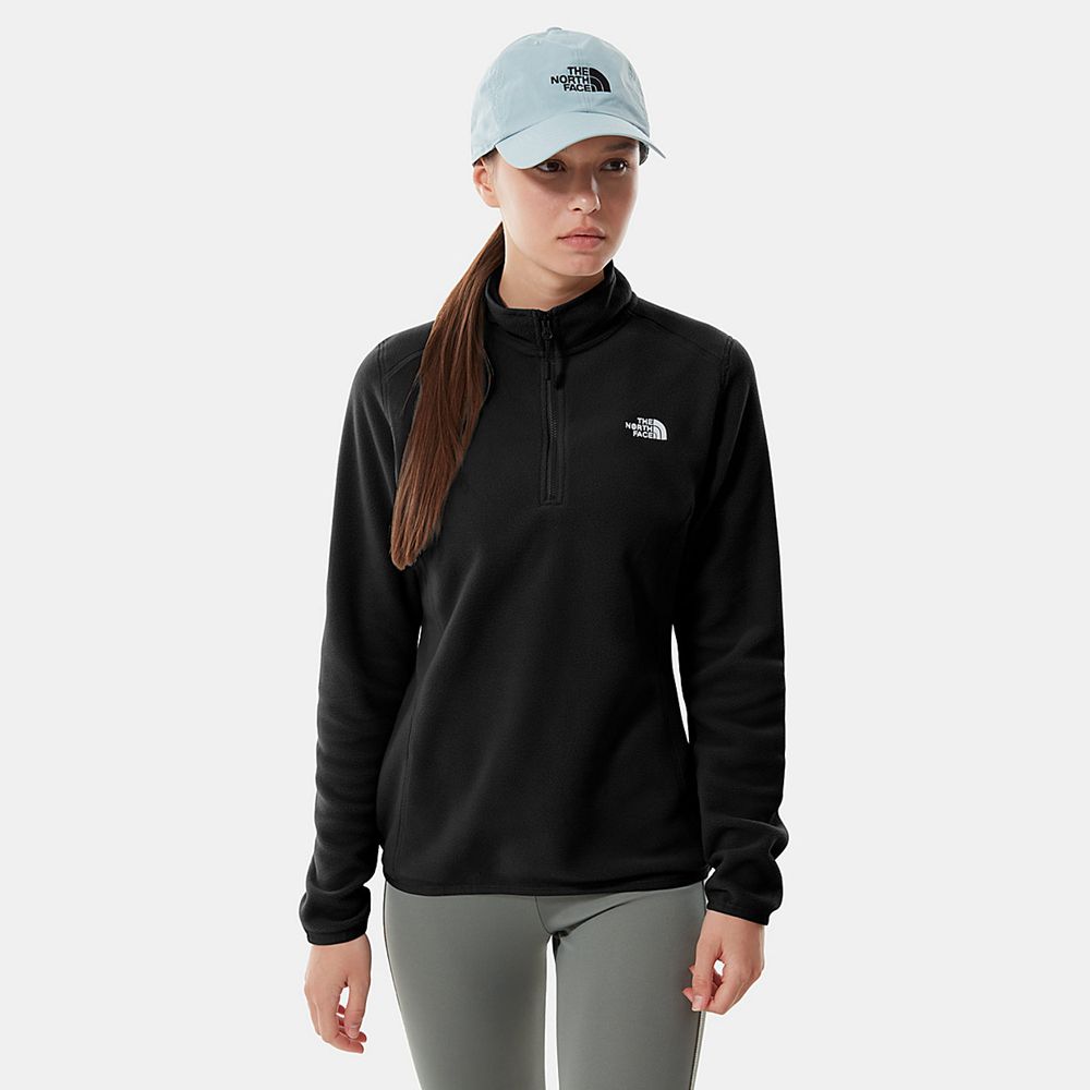 The North Face Fleece Womens Australia - The North Face 100 Glacier Quarter Zip Black Hiking (ZCK-54